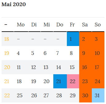 Brueckentag Mecklenbrug-Vorpommern Mai 2020